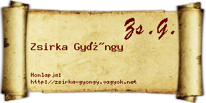 Zsirka Gyöngy névjegykártya